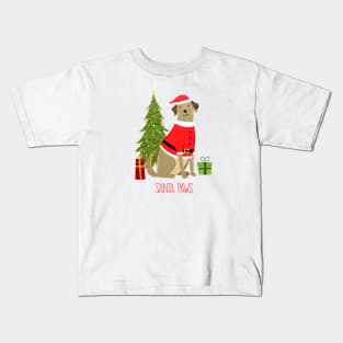 Santa Paws Dog Lover Christmas Cute Dog Santa Outfit Kids T-Shirt